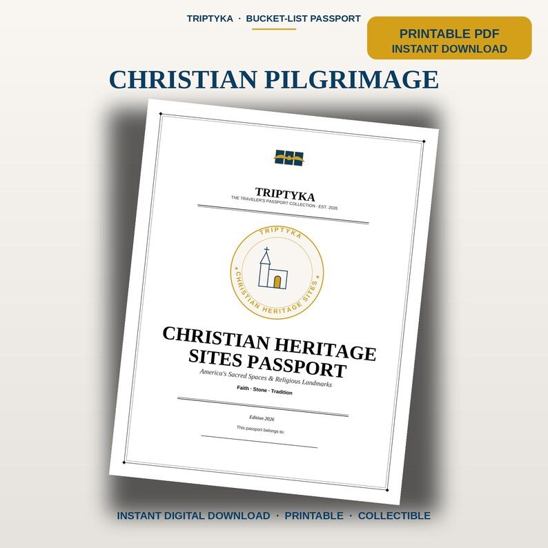 Christian Heritage Sites Passport Bucket List · Gift for Travel Enthusiast · Site Checklist · Printable PDF Instant Download image 10