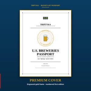 アメリカのビール醸造所パスポート・バケットリスト · クラフトビール好きへのギフト · アメリカのビール醸造所チェックリスト · 印刷可能なPDFを即時ダウンロード 画像 1