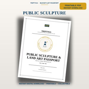 Lista rzeczy do zrobienia w ramach paszportu na rzeźbę publiczną i sztukę ziemi · Prezent dla miłośników podróży i sztuki · Lista kontrolna lokalizacji · Wydruk w formacie PDF do natychmiastowego pobrania zdjęcie 10
