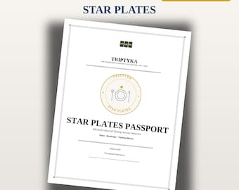 Lista de deseos del pasaporte Star Plates · Regalo para amantes de la gastronomía · Lista de restaurantes · PDF imprimible (descarga instantánea)