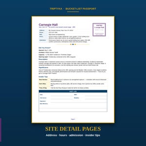Famous Theaters Passport Bucket List · Gift for Travel Enthusiast · Theater Checklist · Printable PDF Instant Download Bild 4