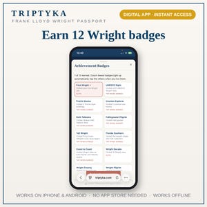 Frank Lloyd Wright Bucket List-app - Present till arkitekturälskare - Byggnadsspårning, åtkomst till telefonapp, iPhone Android bild 6
