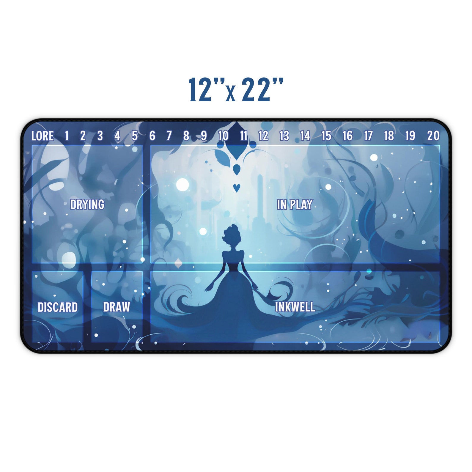 Lorcana Playmat With Zones Sapphire Princess Deskmat Etsy Australia