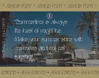 Sans Serif Font Atmos, Handmade typeface, Display Font