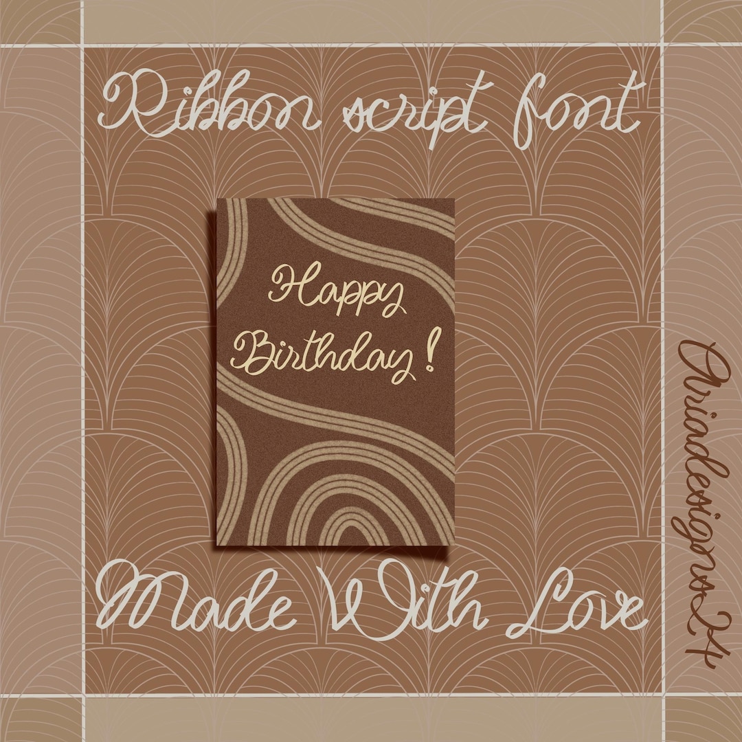 Ribbon Scrip Font, Classic Ribbon Typeface, Multilingual - Etsy