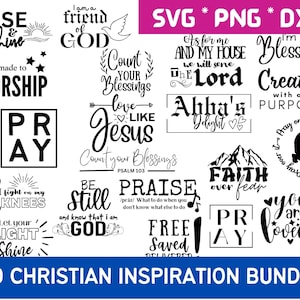 Christliche SVG Bundle / Christliche PNG Bundle / Glaube svg / Cricut Cut Dateien / Kommerzielle Nutzung / Bibel Vers SVG / Inspirierende Zitate