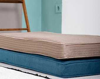 Custom Bench Cushion, Custom Bench Pad, Flat Cushion, Japanese Floor Seating, Customized Sofa, Folding Cushion, Indoor Cushion, Only Covers