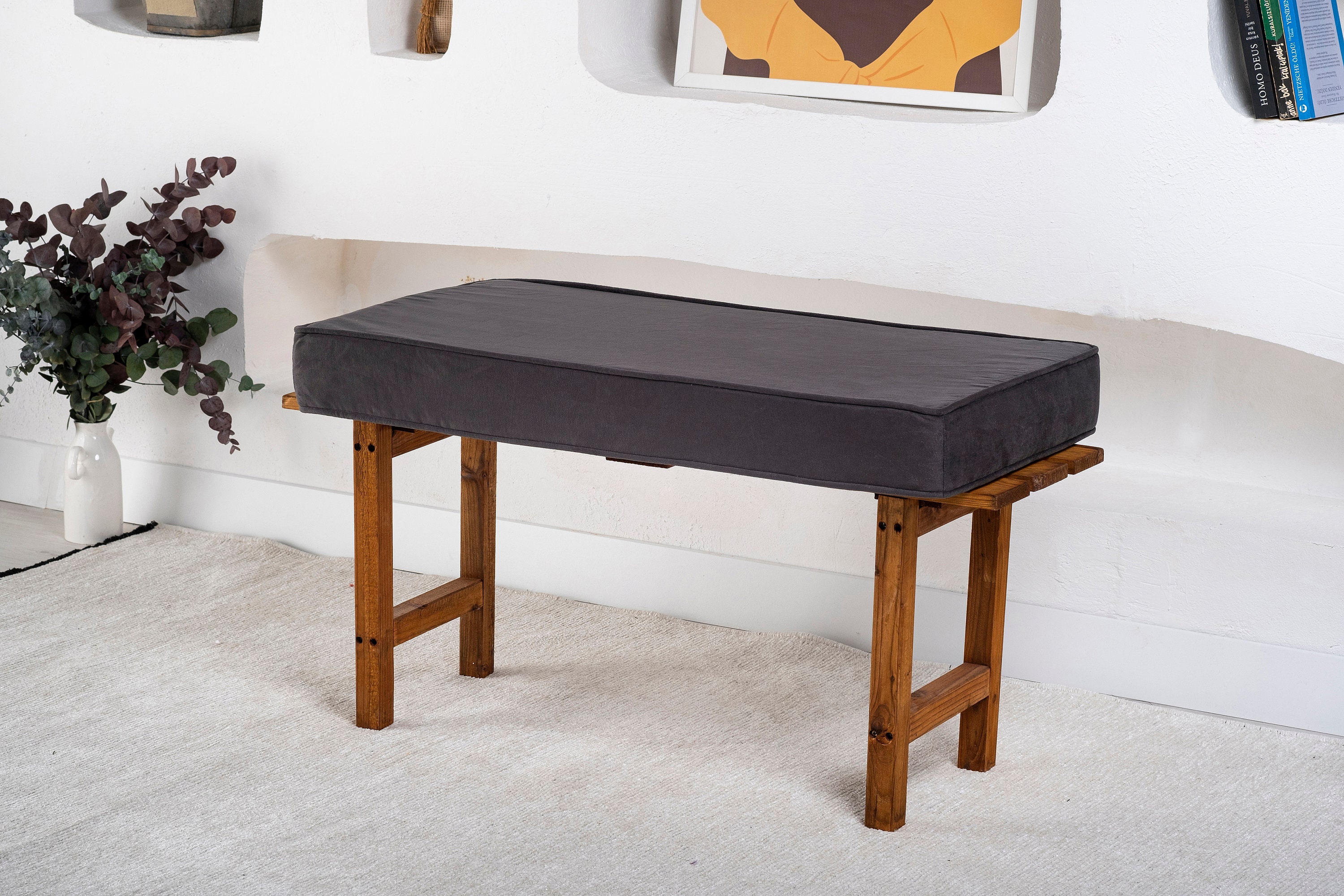 Custom Bench Cushion, Indoor Furniture, Velvet Cushion, Velvet Seat