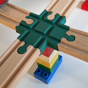 Duplo 4 Way Junction Bridge Wooden Train Track / Brio / Lillabo / Playtive / Hape / Duplo / Imaginarium / Thomas / Melissa & Doug