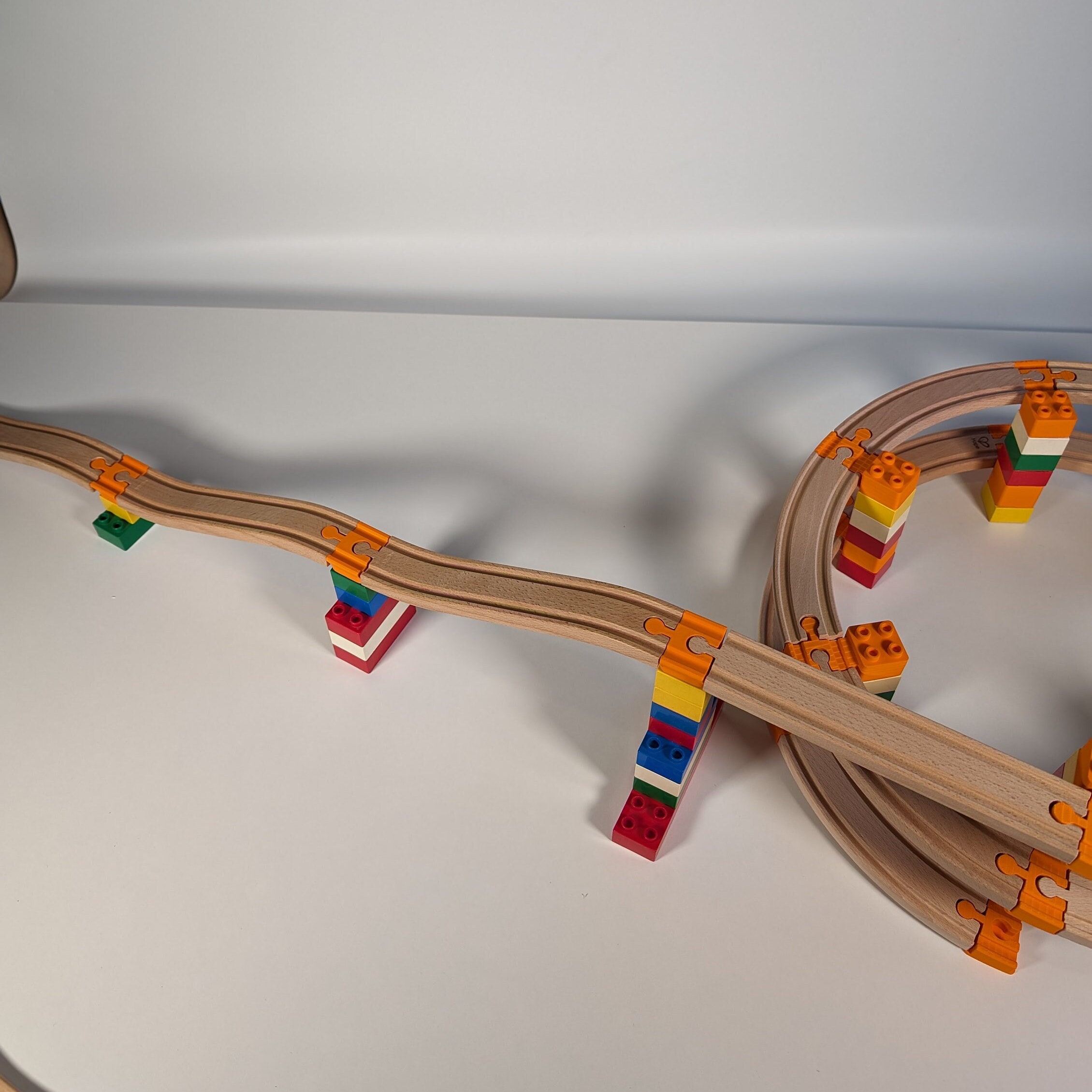 Duplo Spiral Mountain 18pcs Train Track for Brio Extension / Lillabo