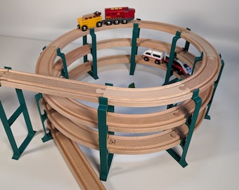 Spiraal berg dun | Treinrails voor Brio uitbreiding / Lillabo / Playtive / Hape / Duplo / Imaginarium / Thomas / Melissa & Doug