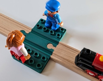 Placa adaptadora de vías de tren compatible con Duplo 4x2