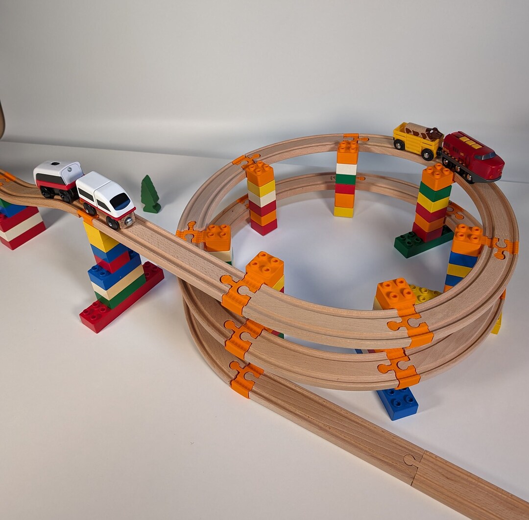 Duplo Spiral Mountain 18pcs Train Track for Brio Extension / Lillabo