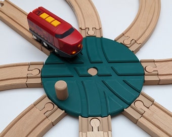 Magnetic Turntable for Wooden Train Track: Brio, Lillabo, Hape