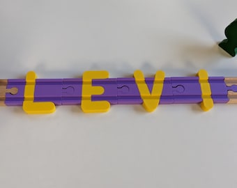 Letter Name Wooden Train Track for Brio / Lillabo / Playtive / Hape / Duplo / Imaginarium / Thomas / Melissa & Doug