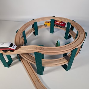 Spiral Mountain Thick 10pcs | Train Track for Brio extension / Lillabo / Playtive / Hape / Duplo / Imaginarium / Thomas / Melissa & Doug