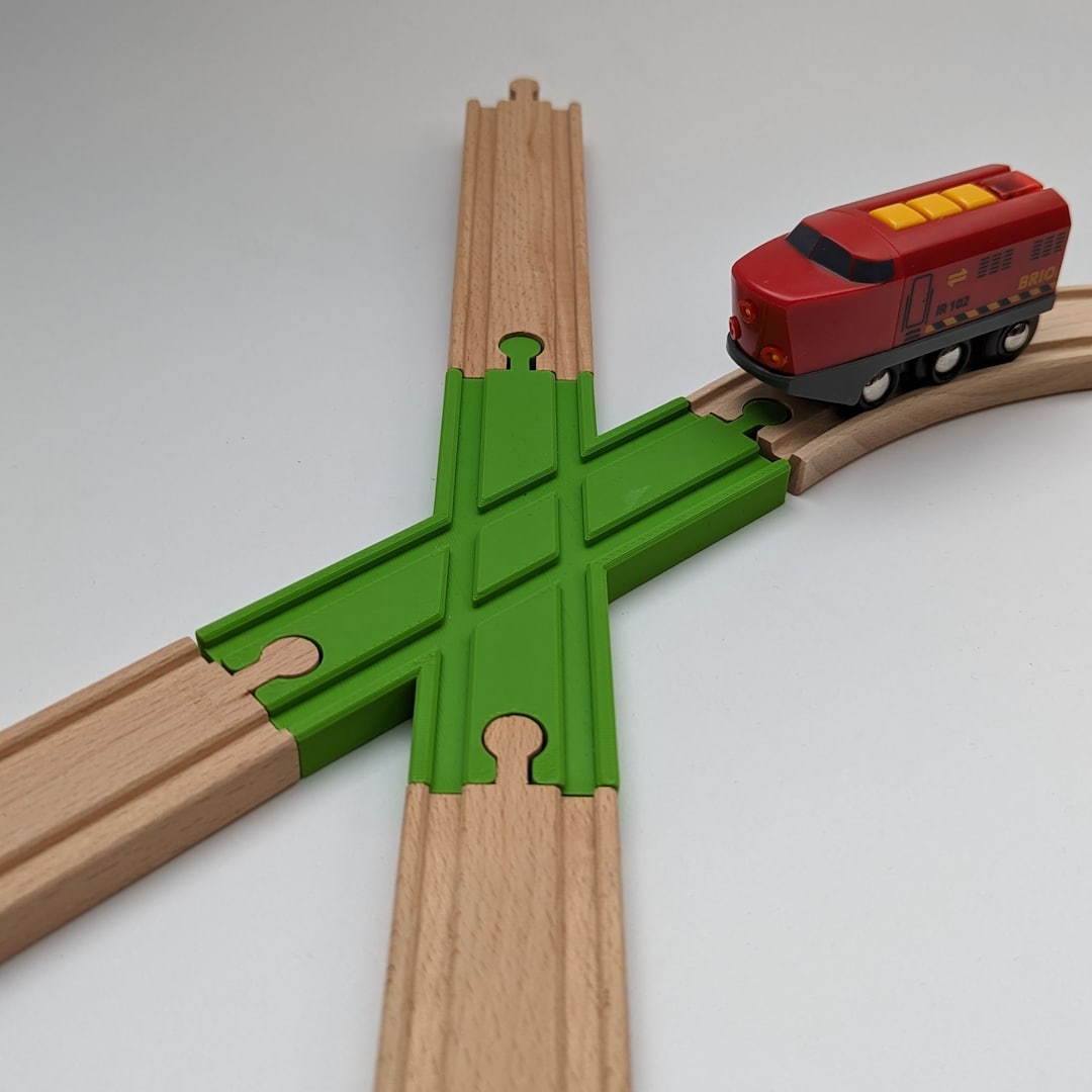 Wooden Train Track X-crossing: Brio, Lillabo, Playtive Compatible