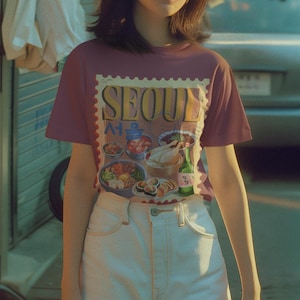 Seoul Shirt, Süd-Korea-Reise-Souvenir, koreanisches Essen, Vintage Unisex-T-Shirt, Comfort Colors C1717