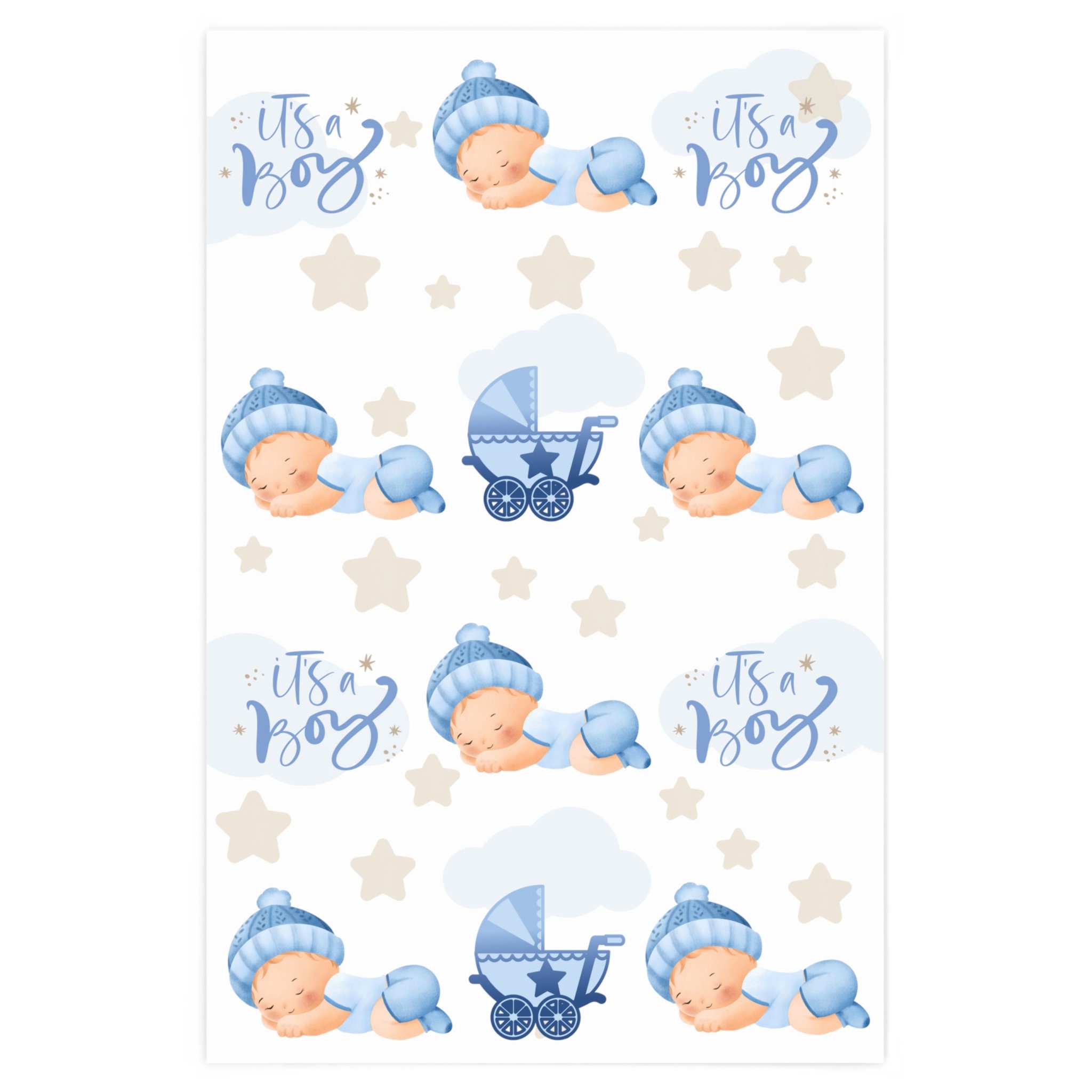 Its a Boy Gift Wrap Paper Baby Boy Gift Wrapping Paper Etsy
