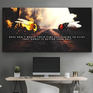 Bees Motivational Printable Decor - Inspirational Honey Quote Digital Art Office Decor UPLIFTING SIGN