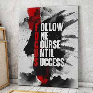 Success Quote Canvas Print  Motivational Wall Art for Office Decor  Focus On Success