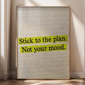 Stick to the Plan Digital Print, Motivational Wall Art – Success Quote Poster for Office, Entrepreneur Mindset Decor