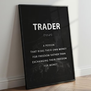 Motivational Trader Wall Art – Trading Digital Print, Entrepreneur Quote Poster, Modern Finance Decor, Office Success Mindset Artwork