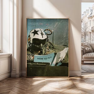 Wie man Jet Pilot Digital Art Print | Lustige Luftfahrt Kunst | Retro Militärflugzeug Dekor