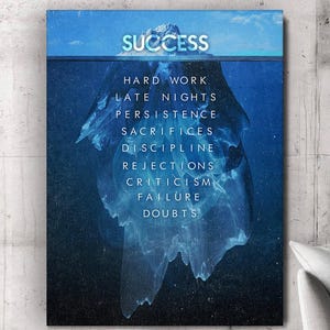 Iceberg Success Canvas Print - Motivational Wall Art for Office Decor Printable Inspirational Modern Design for Entrepreneurs Digital Art