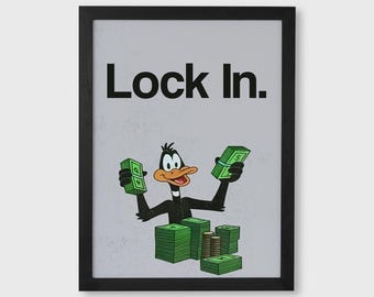 Lock In Motivational Wall Art | Hustle Money Mindset Art | Focus Quote Digital Download | Entrepreneur Office Decor - B62