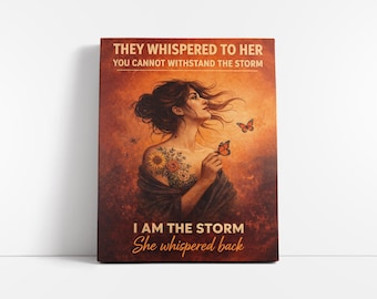 嵐の壁掛けアートプリント、私は嵐だ（I Am The Storm）引用プリント、インスピレーションを与える女性ポスター、やる気を起こさせる女性らしい装飾 - SH285A