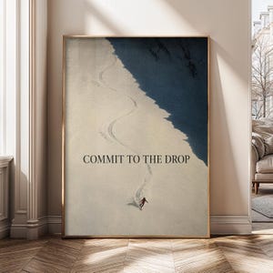 Muurdecoratie op canvas of poster met snowboardthema: Commit to the Drop - SH902