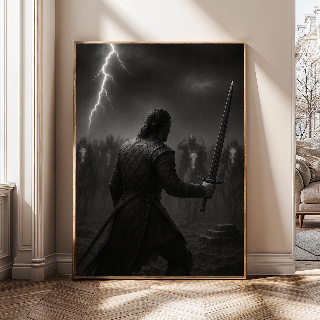 Warrior Digital Wall Art, Medieval Battle Printable, Dark Fantasy ...
