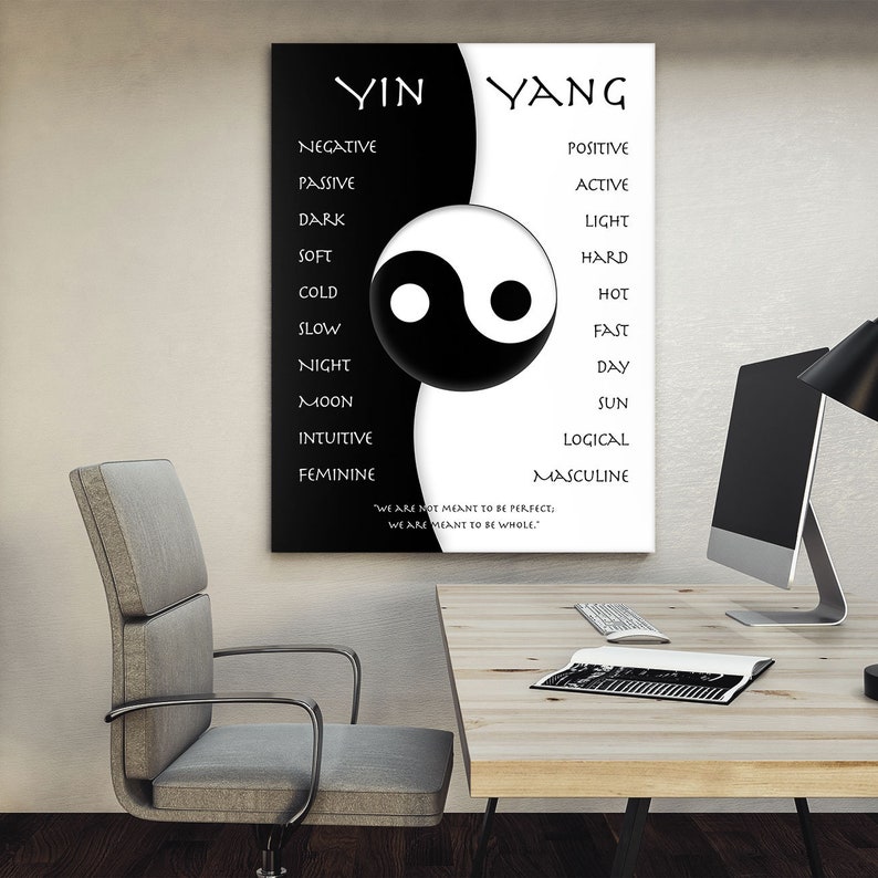 Yin and Yang Wall Art Zen Inspirational Taiji PRINTABLE Yoga Decor ...