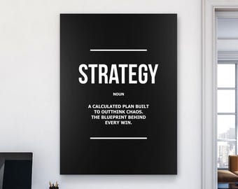 Art mural définition de stratégie | Téléchargement numérique pour joueur | Poster Esports | Impression de jeu minimaliste | Décoration de salle de jeux | Cadeau pour joueur