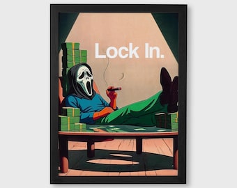 ロックインウォールアート | マネーマインドセットアート | ハッスルモチベーションポスター | 起業家の名言 デジタルダウンロード | 成功への集中アートワーク - B65
