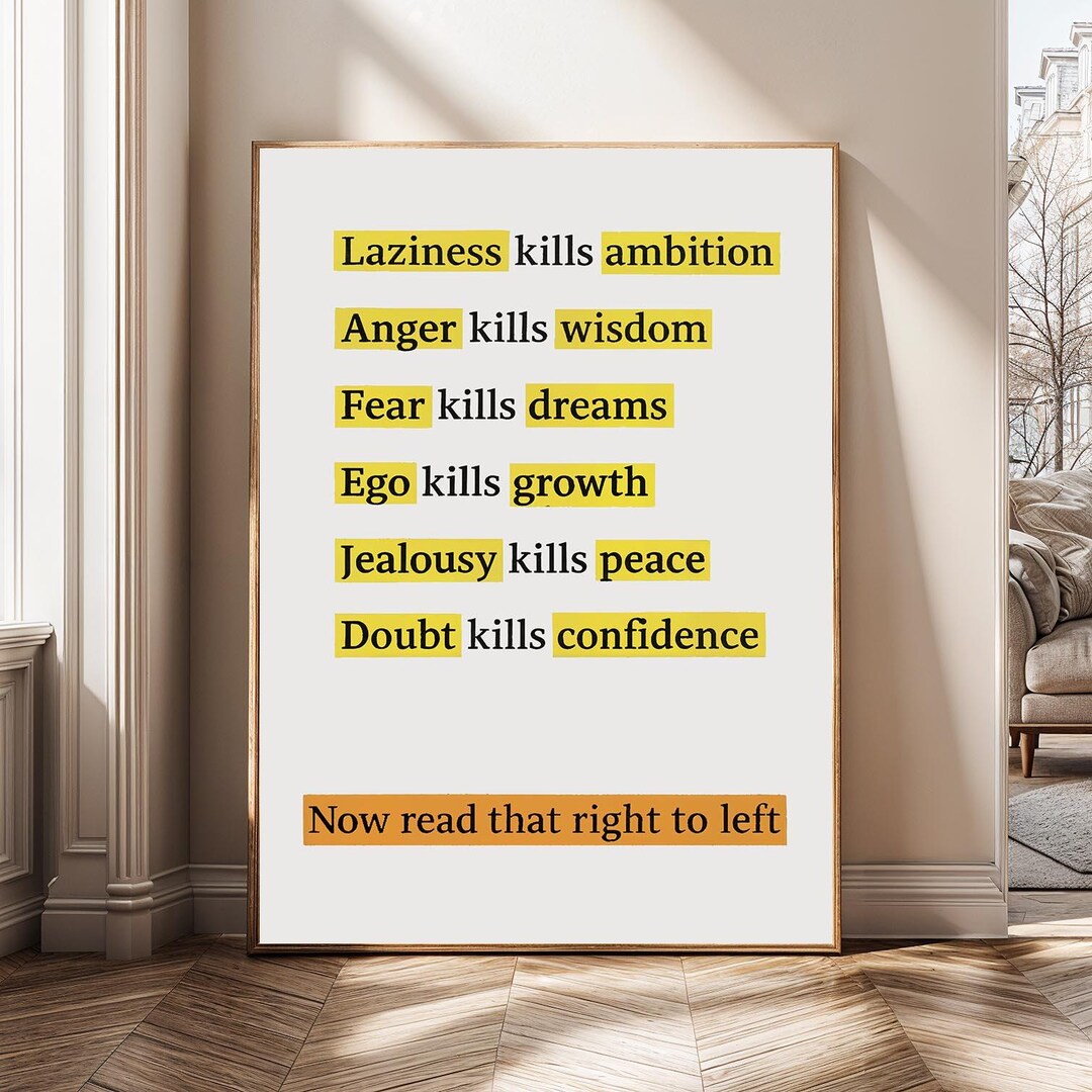 Motivational Wall Art Digital Download, Ambition Mindset Quote Print ...