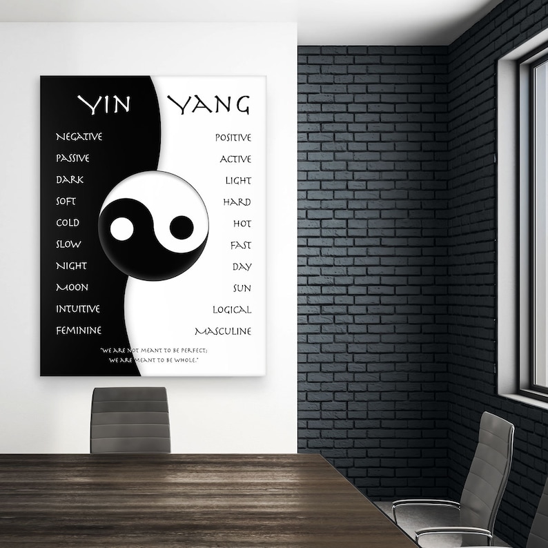 Yin and Yang Wall Art Zen Inspirational Taiji PRINTABLE Yoga Decor ...
