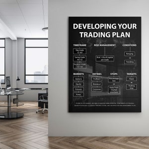 Developing Your Trading Plan motivational printable and digital download forex day trader academy print or poster for your home, trader workspace, or office decor!
Developing Your Trading Plan Stock Market Academy Digital Download Print Or Printable