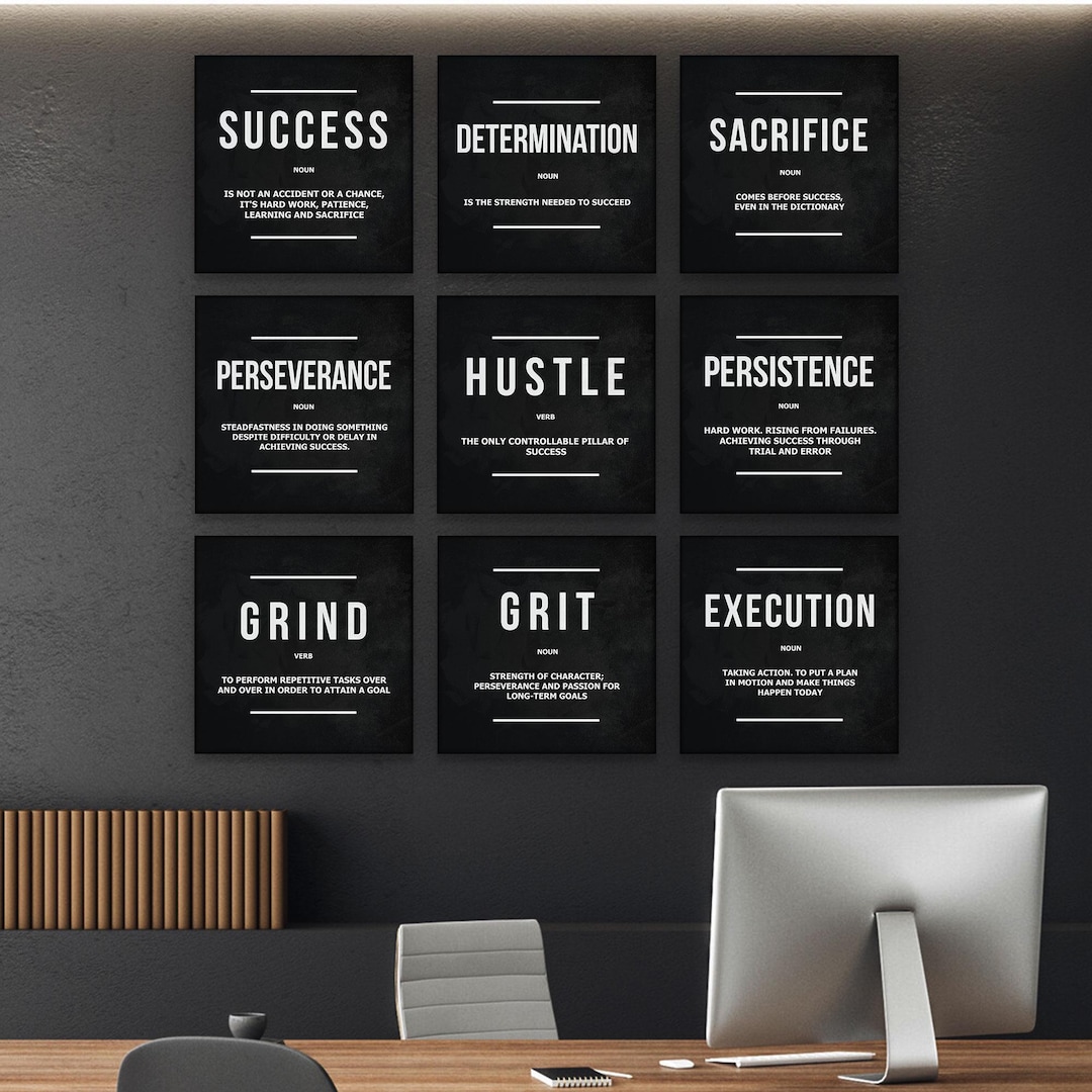 9x Bold Thoughts Wall Art Bundle, Motivational Quote Prints, Minimal ...