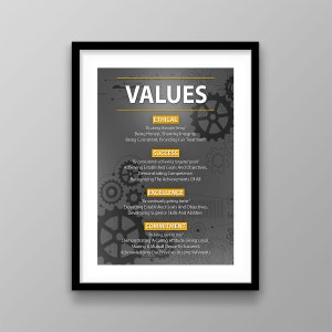 Core Values Wall Art Company Modern Office Decor PRINTABLE Motivational Team Poster, Business Success Sign Ethical Inspire Teamwork Quote