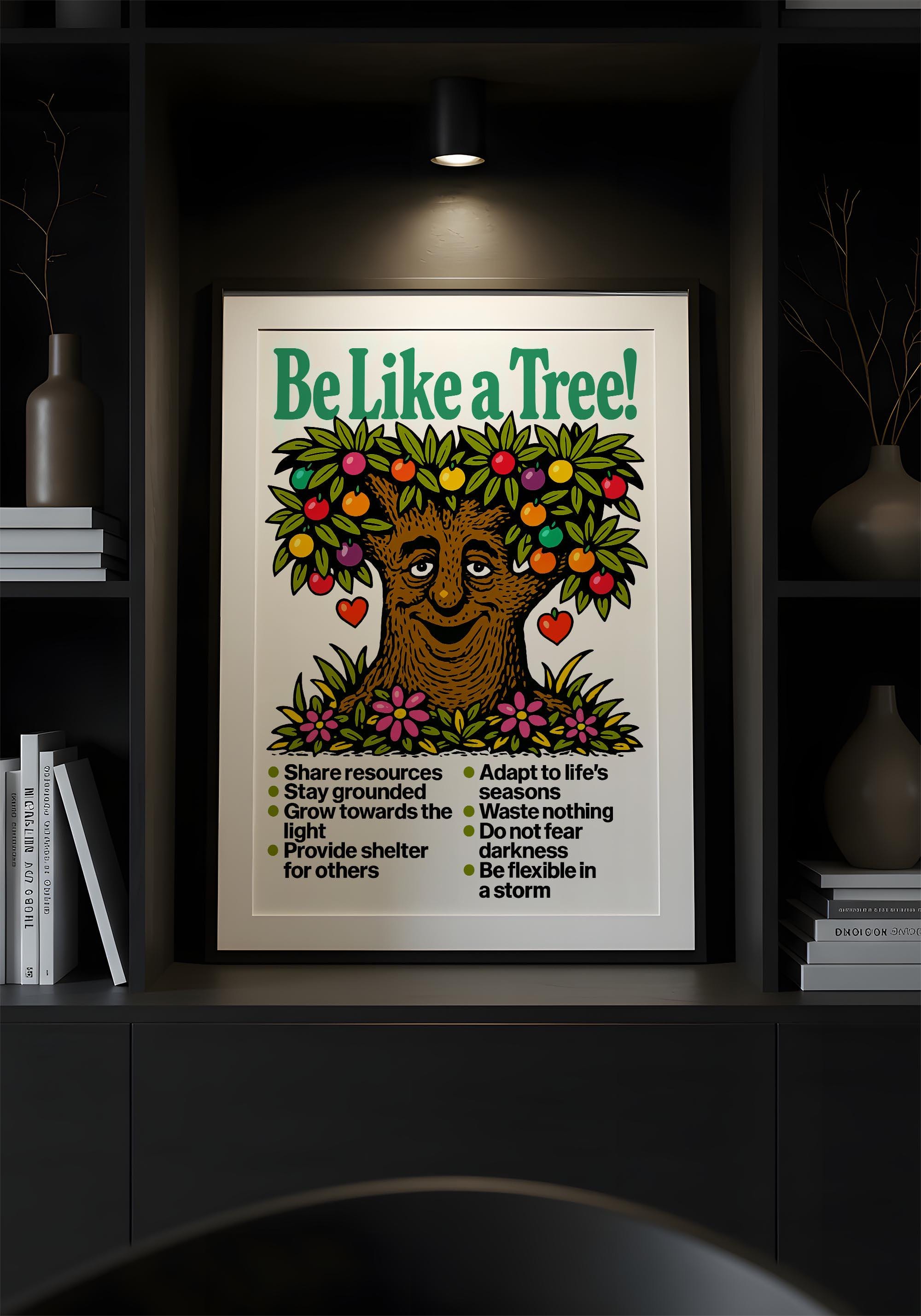 Be Like a Tree Digital Wall Art Print | Inspirational Quote Poster ...