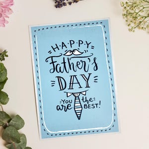 Carte imprimable pliable pour la fête des pères, Carte numérique pour la fête des pères, Carte de voeux, Carte amour, Carte vierge imprimable, Carte pliable