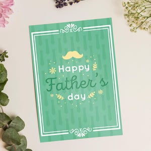 Carte imprimable pliable pour la fête des pères, Carte numérique pour la fête des pères, Carte de voeux, Carte amour, Carte vierge imprimable, Carte pliable