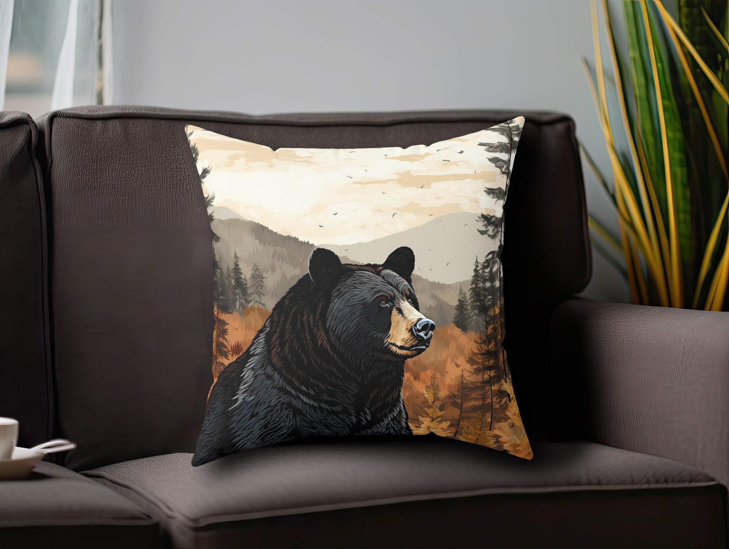 Bear Throw Pillow Etsy