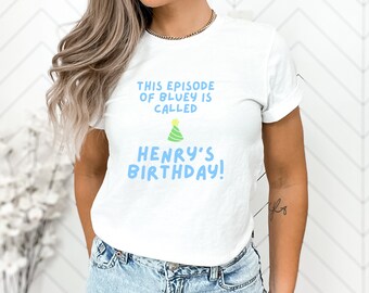 Camisa de cumpleaños para adultos de Bluey / Camiseta de cumpleaños para adultos linda personalizada / Página de título de Bluey Show / Camisa de cumpleaños simple y divertida para hombres y mujeres