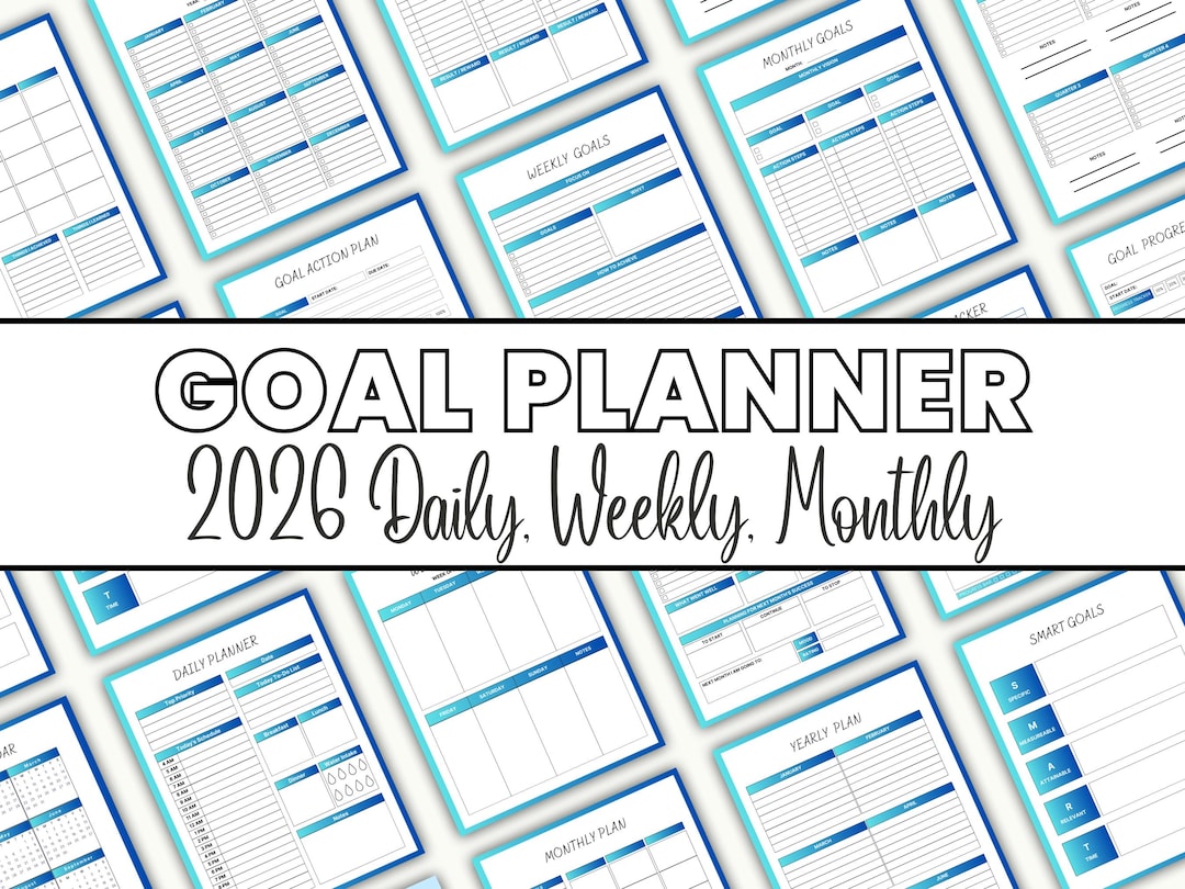 2026 Goal Planner Printable | Daily, Weekly & Monthly Planner, SMART ...