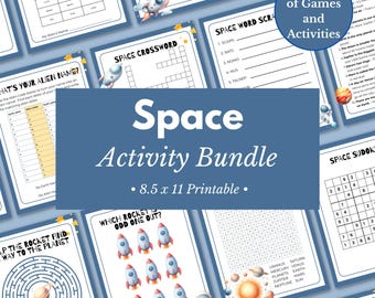 Space Activity Book for Kids | Printable Space Games, Mazes, Word Searches, Puzzles & Fun Facts | STEM Activity Pack, Travel Activity
