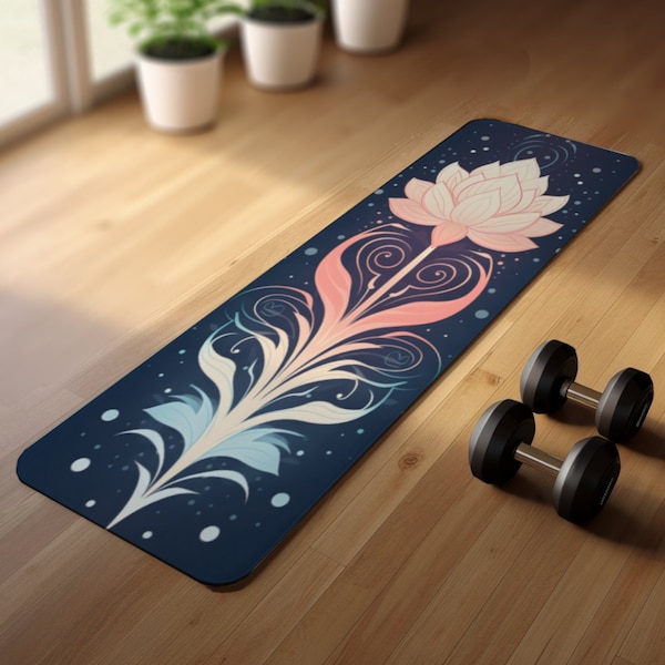 Flower Suede Yoga Mat Microfiber Thick Rollable Nonslip Exercise Travel Accessory Great For Workouts