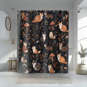 Woodland Creatures Shower Curtain: Whimsical Forest Animal Design